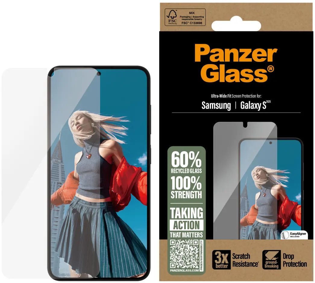 PanzerGlass Refresh Ultra-Wide Samsung Galaxy S25 Screen Protector afbeelding 1