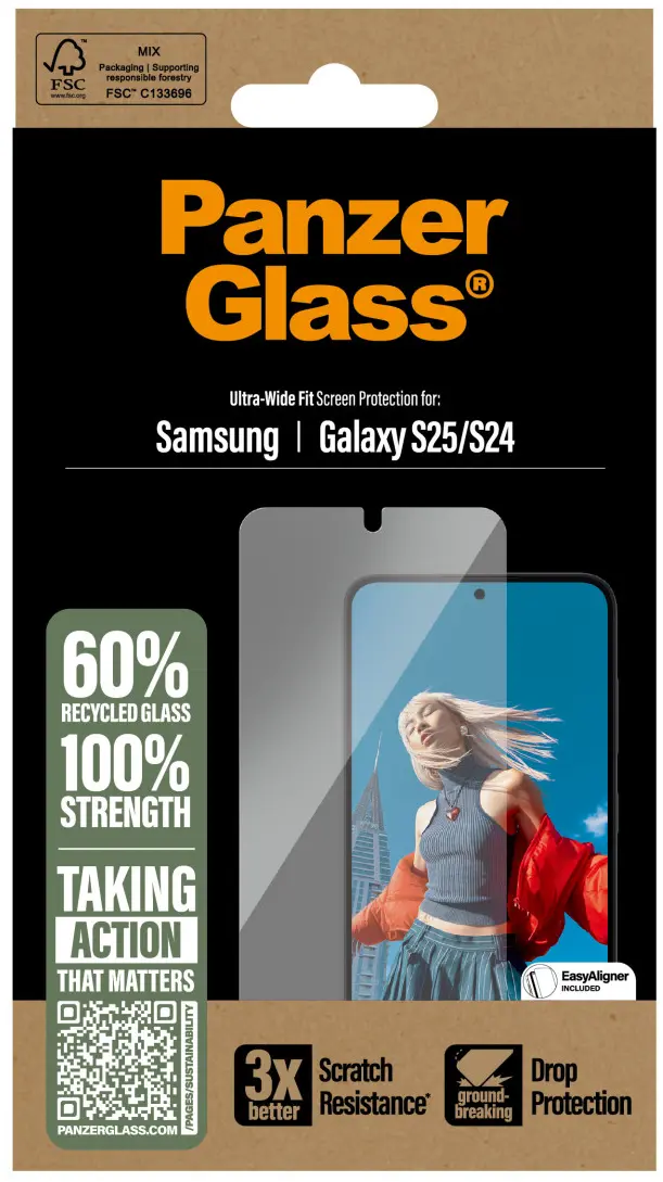 PanzerGlass Refresh Ultra-Wide Samsung Galaxy S25 Screen Protector afbeelding 4