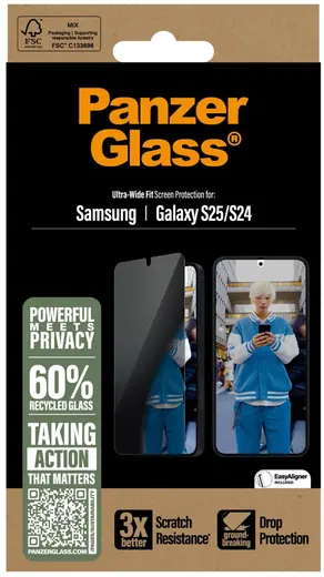 PanzerGlass Ultra-Wide Samsung Galaxy S25 Privacy Glass EasyAligner afbeelding 4