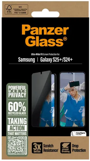 PanzerGlass Ultra-Wide Samsung Galaxy S25 Plus Privacy Glass EasyAligner afbeelding 4