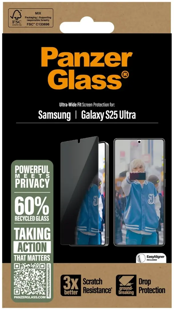 PanzerGlass Ultra-Wide Samsung Galaxy S25 Ultra Privacy Glass EasyAligner afbeelding 4