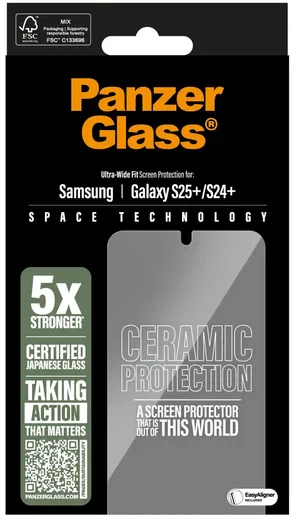 PanzerGlass Ceramic Ultra-Wide Fit Samsung Galaxy S25 Plus Screen Protector afbeelding 4