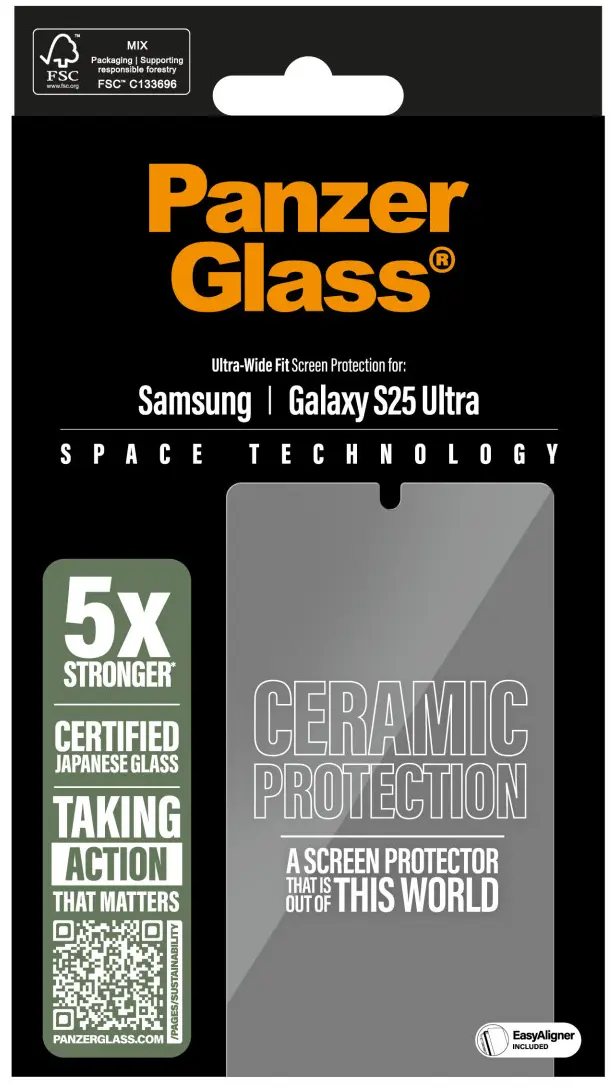 PanzerGlass Ceramic Ultra-Wide Fit Samsung Galaxy S25 Ultra Screen Protector afbeelding 4