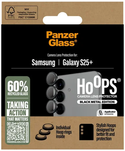 PanzerGlass Hoops Rings Samsung Galaxy S25 Plus Camera Lens Protector Glas Zwart afbeelding 4