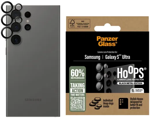 PanzerGlass Hoops Rings Samsung Galaxy S25 Ultra Camera Lens Protector Zwart afbeelding 1