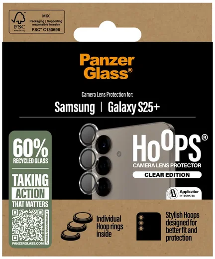 PanzerGlass Hoops Rings Samsung Galaxy S25 Plus Camera Lens Protector Clear afbeelding 4