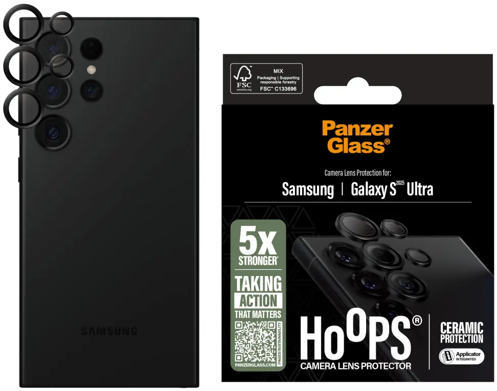 PanzerGlass Hoops Ceramic Samsung Galaxy S25 Ultra Camera Lens Protector Glas afbeelding 6