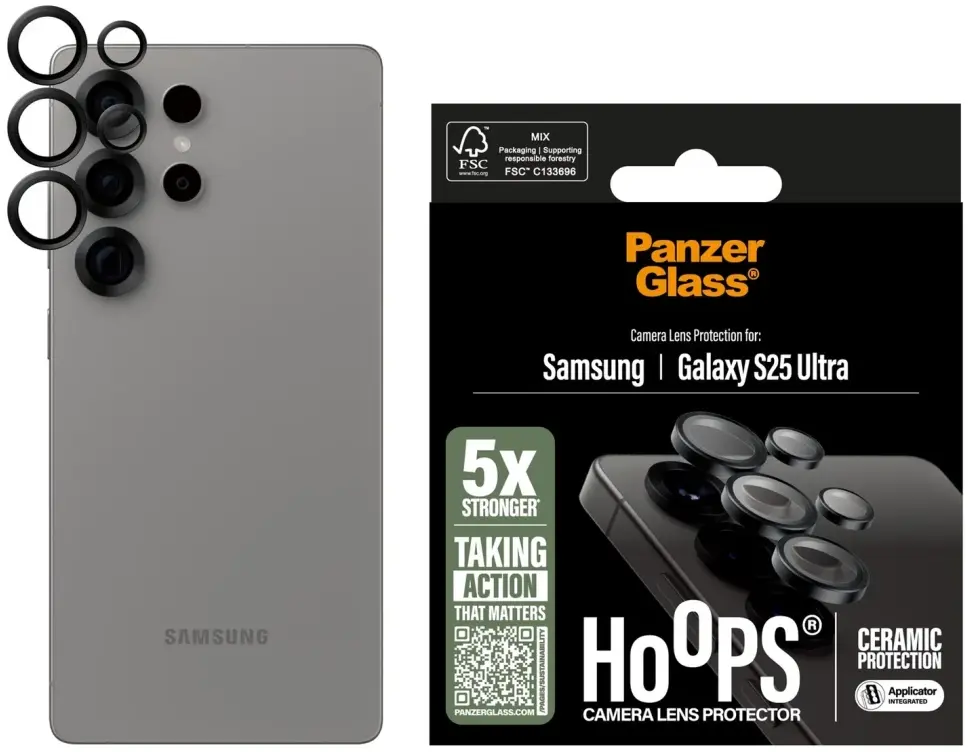 PanzerGlass Hoops Ceramic Samsung Galaxy S25 Ultra Camera Lens Protector Glas afbeelding 2