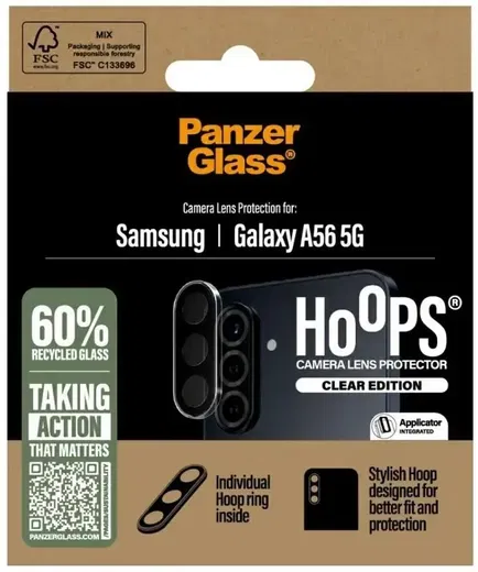 PanzerGlass Hoops Rings Samsung Galaxy A56 Camera Protector Glas Transparant afbeelding 4