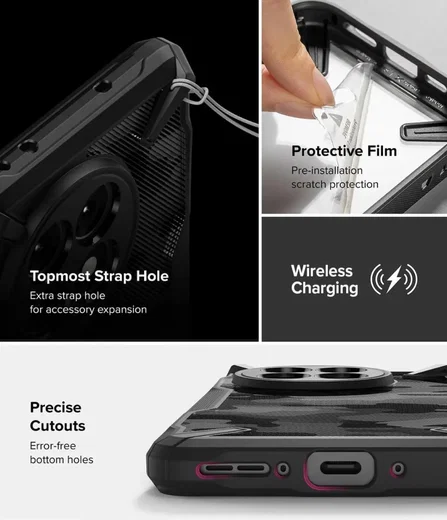 Ringke Fusion X OnePlus 13R Hoesje Back Cover Camo Zwart afbeelding 8