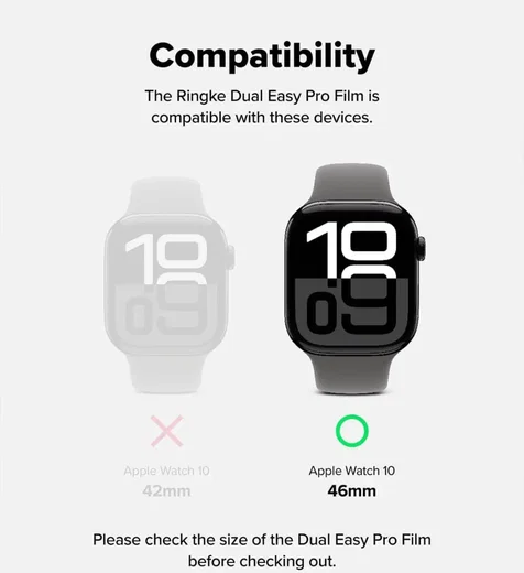 Ringke Dual Easy Pro - Apple Watch 11 / 10 46MM Screen Protector - Jig (2-Pack) afbeelding 4