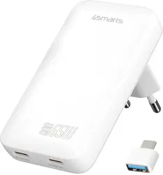 4smarts FlatPlug 65W Power Delivery Dual Quick Charge USB-C Oplader Wit afbeelding