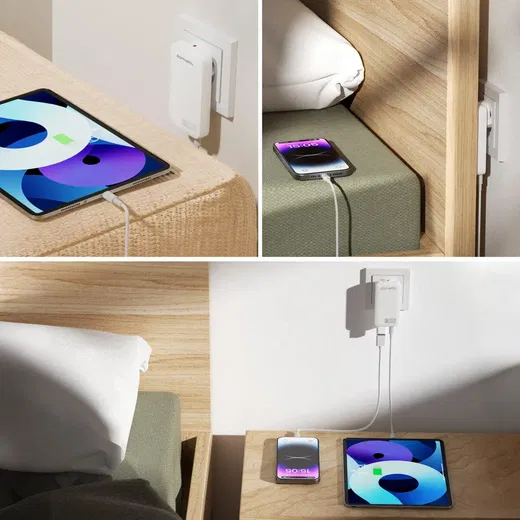 4smarts FlatPlug 65W Power Delivery Dual Quick Charge USB-C Oplader Wit afbeelding 4