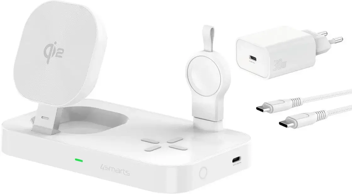 4smarts 3-in-1 Qi2/MagSafe Draadloze Oplader voor Telefoon/Samsung Watch/Oortjes afbeelding 2