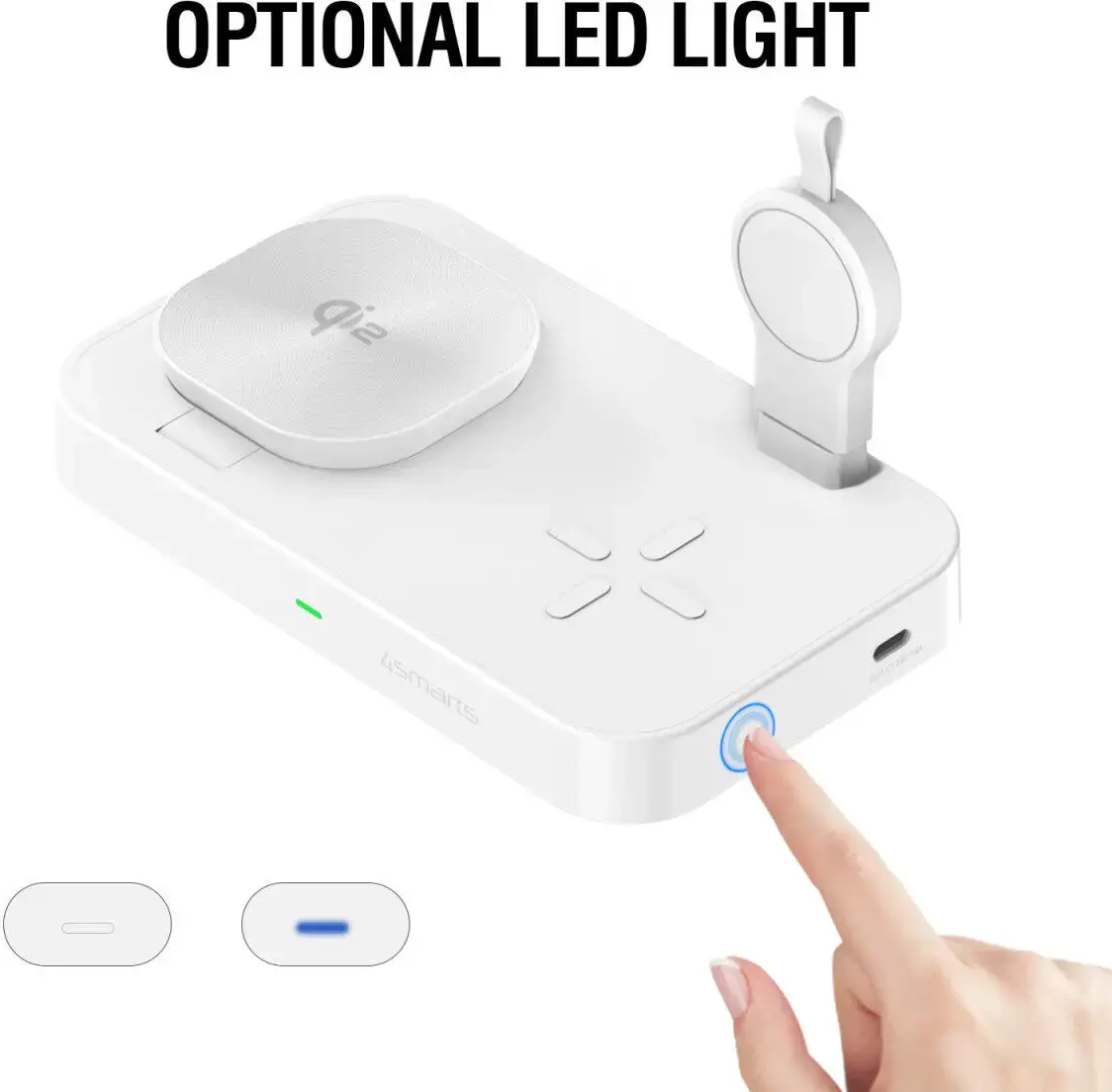4smarts 3-in-1 Qi2/MagSafe Draadloze Oplader voor Telefoon/Samsung Watch/Oortjes afbeelding 3