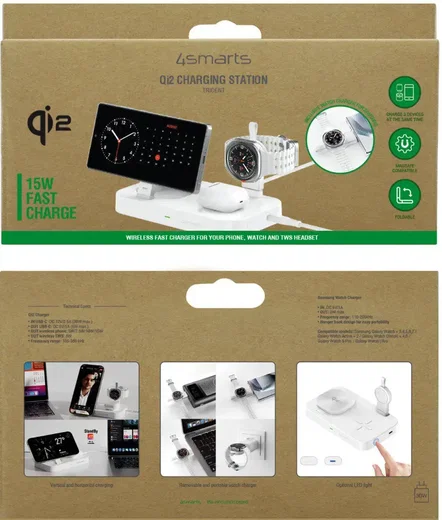 4smarts 3-in-1 Qi2/MagSafe Draadloze Oplader voor Telefoon/Samsung Watch/Oortjes afbeelding 9
