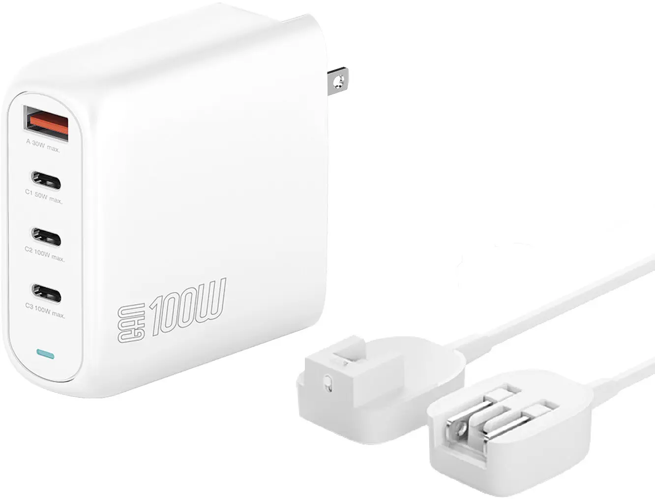 4Smarts 100W GaN USB-C Laptop Oplader met Wereldstekker 3x USB-C en USB-A afbeelding 2