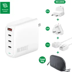 4Smarts GaN Flex Pro Reis Oplader 100W Snellader Wereldstekker EU/VS/VK afbeelding