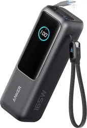 Anker (165W) Laptop/MacBook 25.000 mAh Powerbank Ingebouwde USB-C Kabels Grijs afbeelding