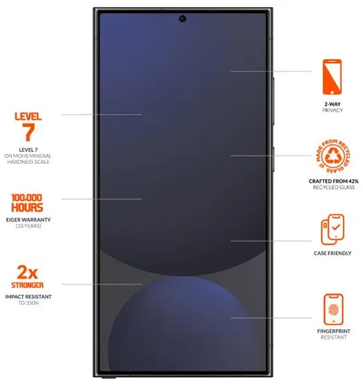 Eiger Mountain Privacy Samsung Galaxy S25 Ultra Screen Protector afbeelding 3