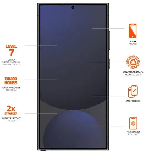 Eiger Mountain Privacy Samsung Galaxy S25 Ultra Screen Protector afbeelding 3