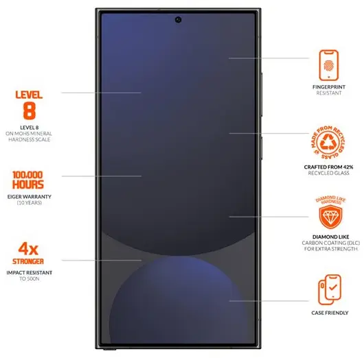 Eiger Mountain Glass ULTRA EDGE Samsung Galaxy S25 Ultra Tempered Glass afbeelding 3