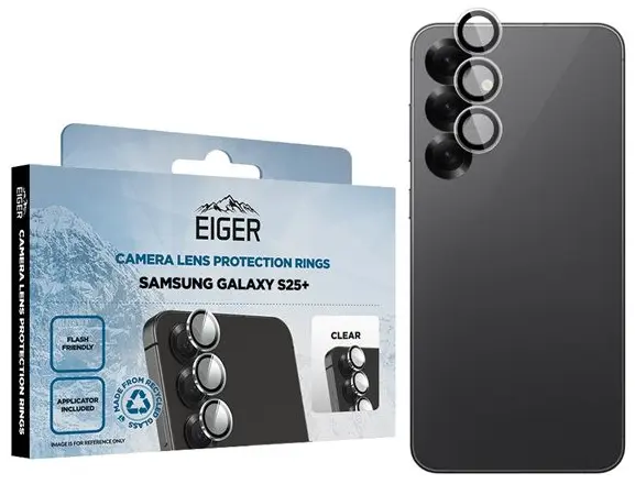 Eiger Mountain Glass Samsung Galaxy S25 Plus Camera Lens Protector afbeelding 1