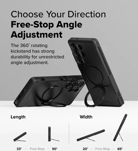 Ringke Alles Samsung Galaxy S25 Ultra Hoesje 360° MagSafe Standaard Zwart afbeelding 5