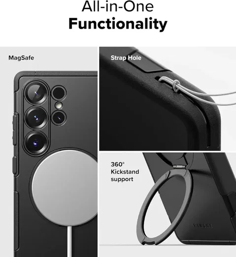 Ringke Alles Samsung Galaxy S25 Ultra Hoesje 360° MagSafe Standaard Zwart afbeelding 7