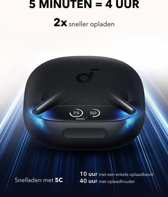 Anker Liberty 4 Pro Draadloze Oordopjes Noise Cancelling Earbuds Mat Zwart afbeelding 5