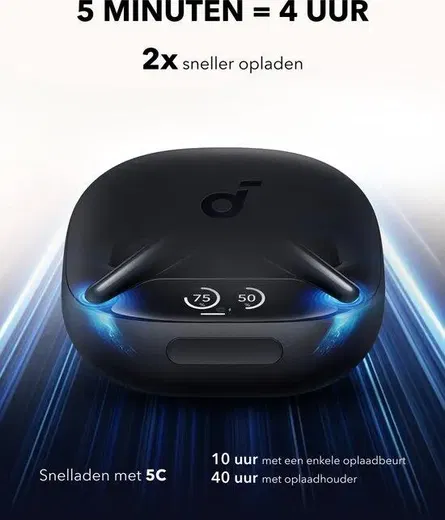 Anker Liberty 4 Pro Draadloze Oordopjes Noise Cancelling Earbuds Mat Zwart afbeelding 5