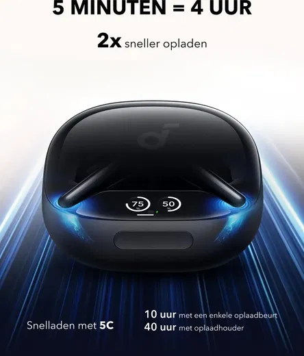 Anker Liberty 4 Pro Draadloze Oordopjes Noise Cancelling Earbuds Zwart afbeelding 5