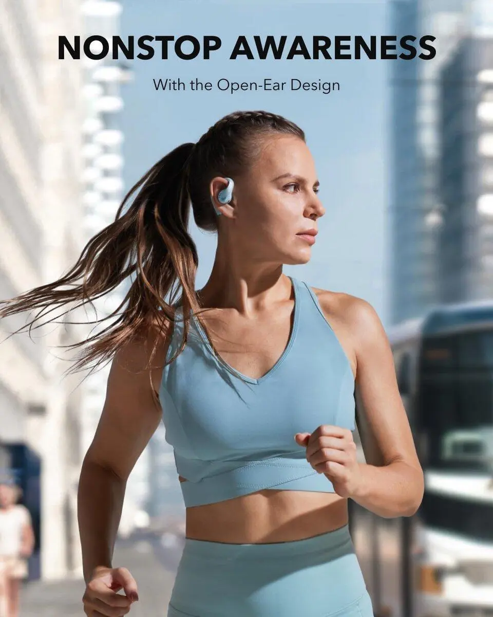 Anker SoundCore AeroFit Pro Open-Ear Oordopjes met Nekband Blauw afbeelding 5