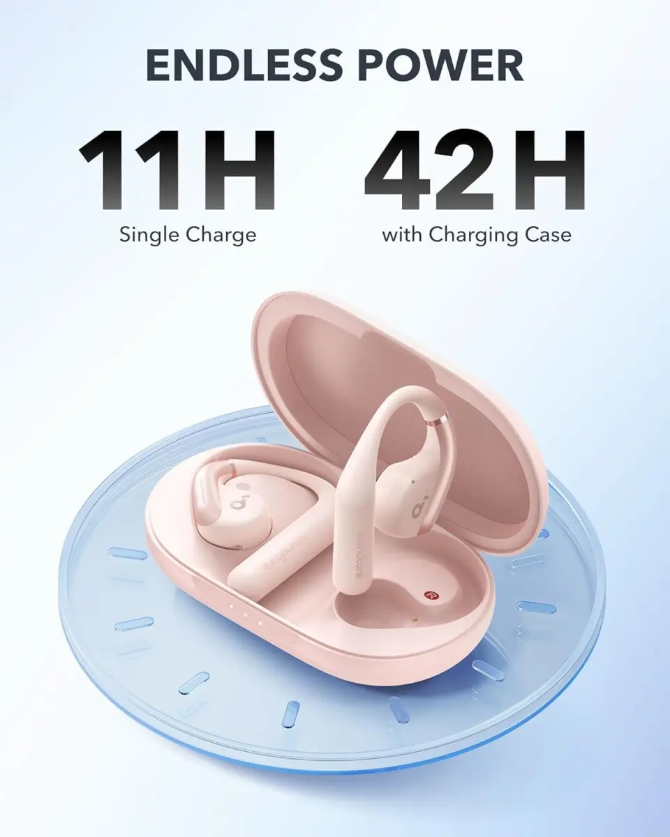 Anker SoundCore AeroFit Open-Ear Draadloze Bluetooth 5.3 Oordopjes Roze afbeelding 3