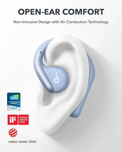 Anker SoundCore AeroFit Open-Ear Draadloze Bluetooth 5.3 Oordopjes Blauw afbeelding 2