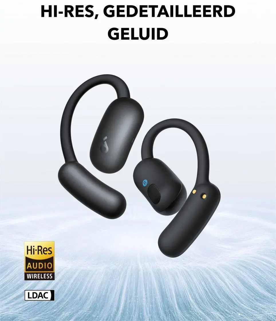 Anker Soundcore AeroFit 2 Open-Ear Draadloze Bluetooth 5.4 Oordopjes Zwart afbeelding 2