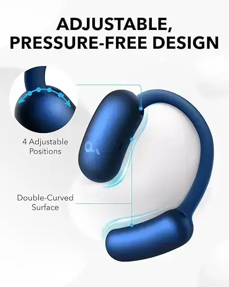 Anker Soundcore AeroFit 2 Open-Ear Draadloze Bluetooth 5.4 Oordopjes Blauw afbeelding 5
