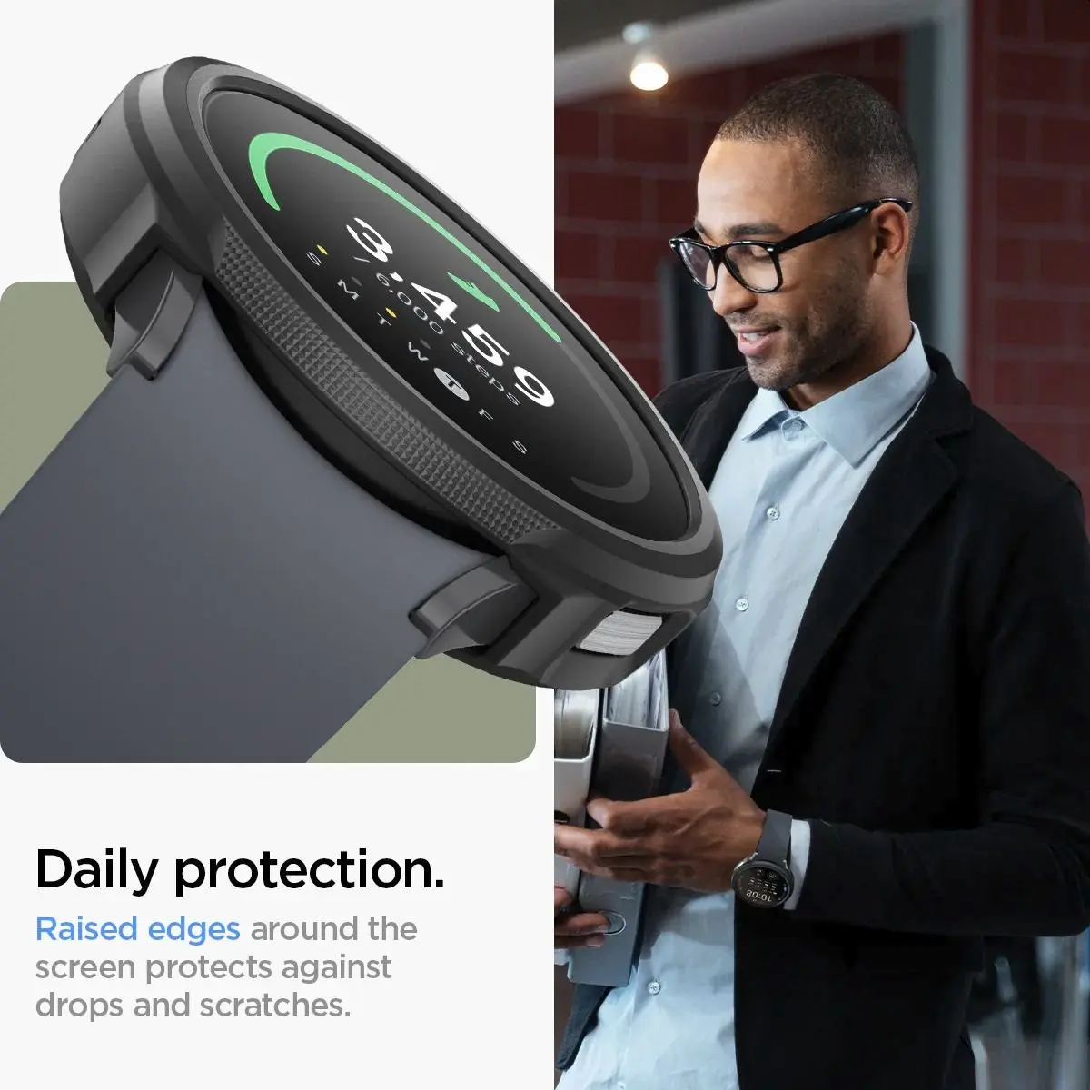 Spigen Liquid Air - Samsung Galaxy Watch 6 - 40MM Hoesje - Zwart afbeelding 2