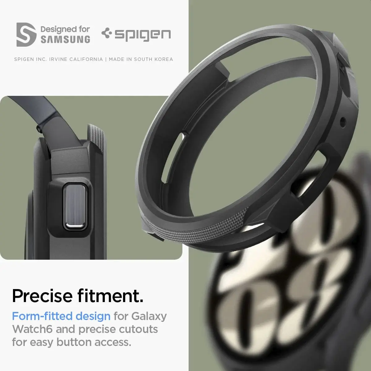 Spigen Liquid Air - Samsung Galaxy Watch 6 - 40MM Hoesje - Zwart afbeelding 5