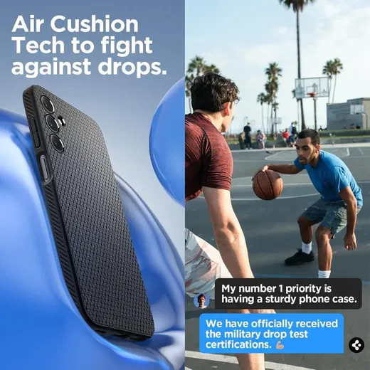 Spigen Liquid Air Samsung Galaxy A15 Hoesje Back Cover Zwart afbeelding 3