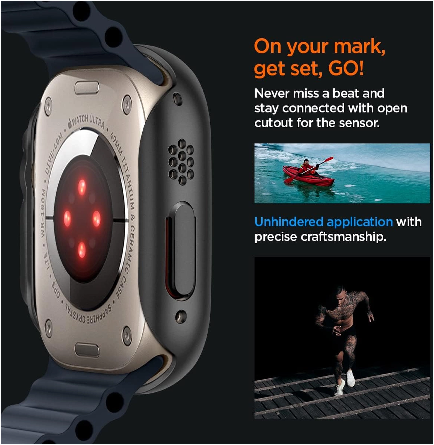Spigen Thin Fit - Apple Watch Ultra 3/2/1 Hoesje - Bumper Case - Zwart afbeelding 4