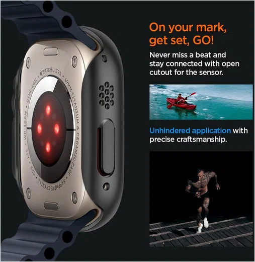 Spigen Thin Fit - Apple Watch Ultra 3/2/1 Hoesje - Bumper Case - Zwart afbeelding 4