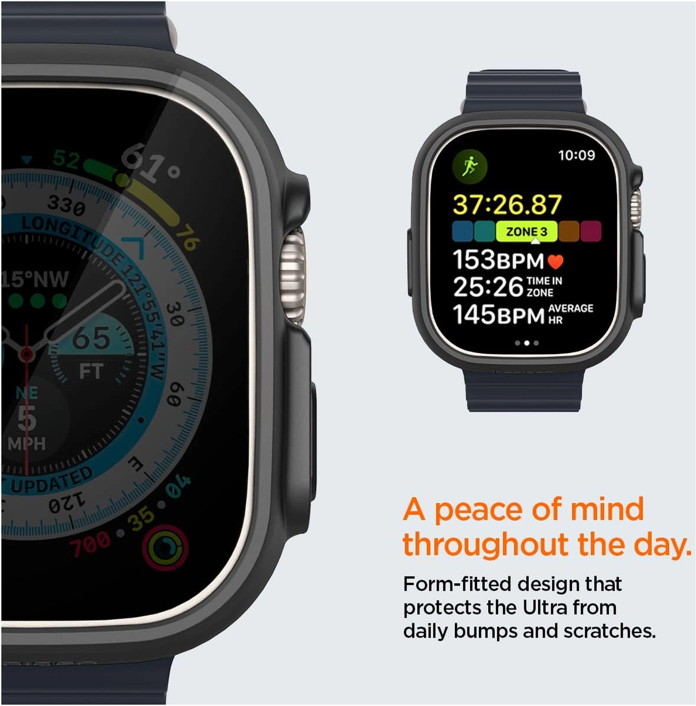 Spigen Thin Fit - Apple Watch Ultra 3/2/1 Hoesje - Bumper Case - Zwart afbeelding 5