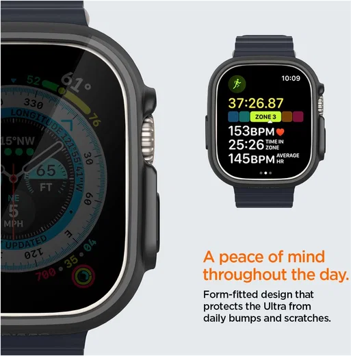 Spigen Thin Fit - Apple Watch Ultra 3/2/1 Hoesje - Bumper Case - Zwart afbeelding 5