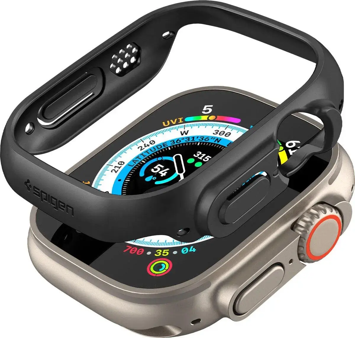 Spigen Thin Fit - Apple Watch Ultra 3/2/1 Hoesje - Bumper Case - Zwart afbeelding 8
