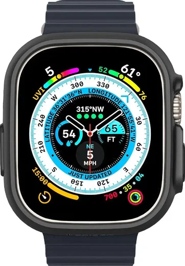Spigen Thin Fit - Apple Watch Ultra 3/2/1 Hoesje - Bumper Case - Zwart afbeelding 9