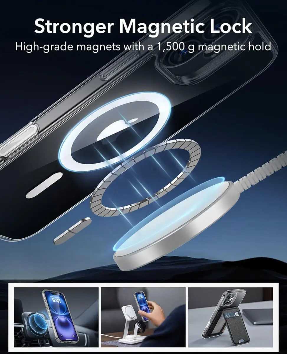 ESR Classic Hybrid Apple iPhone 16 Hoesje MagSafe Camera Control Transparant afbeelding 7