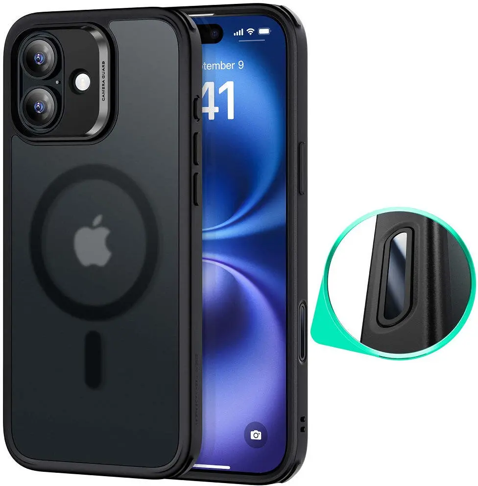 ESR Classic Hybrid Apple iPhone 16 Hoesje MagSafe Camera Control Matte Zwart afbeelding 1