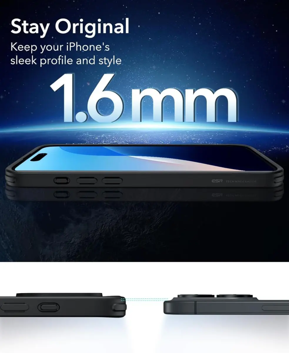 ESR Classic Hybrid Apple iPhone 16 Hoesje MagSafe Camera Control Matte Zwart afbeelding 10