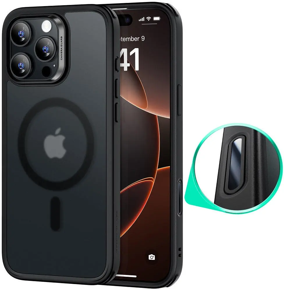 ESR Classic Hybrid iPhone 16 Pro Hoesje MagSafe Camera Control Frosted Zwart afbeelding 1